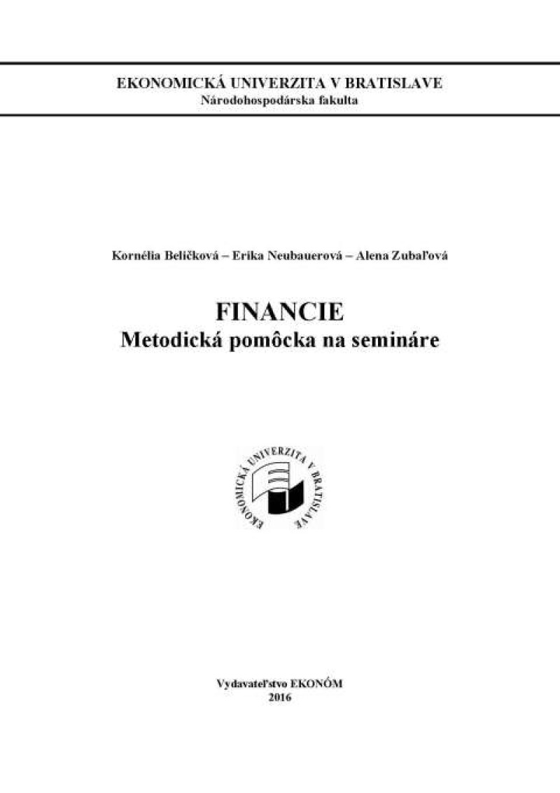 FINANCIE - metodická pomôcka na semináre